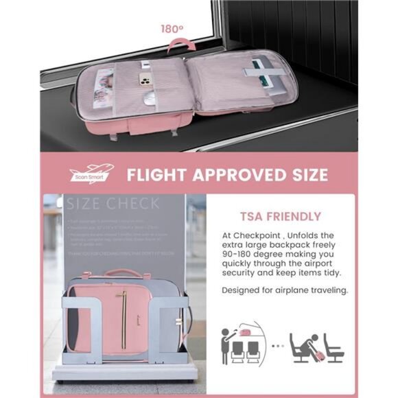 LOVEVOOK 40L Travel Backpack for Women, Large Carry on Backpack for Airplanes main image 6